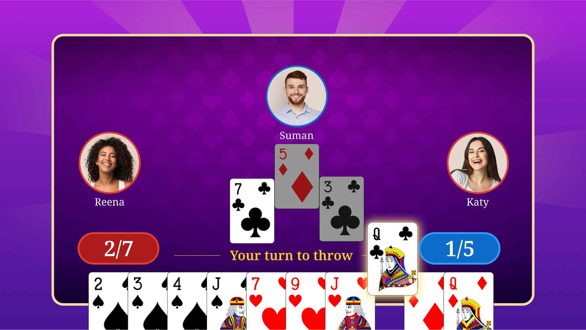 Spades game screenshot two